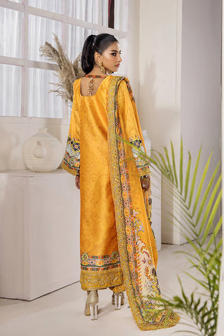 Chrome Yellow Embellished Satin-Silk Salwar Kameez (3-Piece) - Image 5