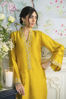 Honey Daffodil Embellished Sheesha Silk Salwar Kameez (3-Piece) - Image 11