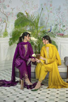 Honey Daffodil Embellished Sheesha Silk Salwar Kameez (3-Piece) - Image 12