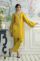 Honey Daffodil Embellished Sheesha Silk Salwar Kameez (3-Piece) - Image 4