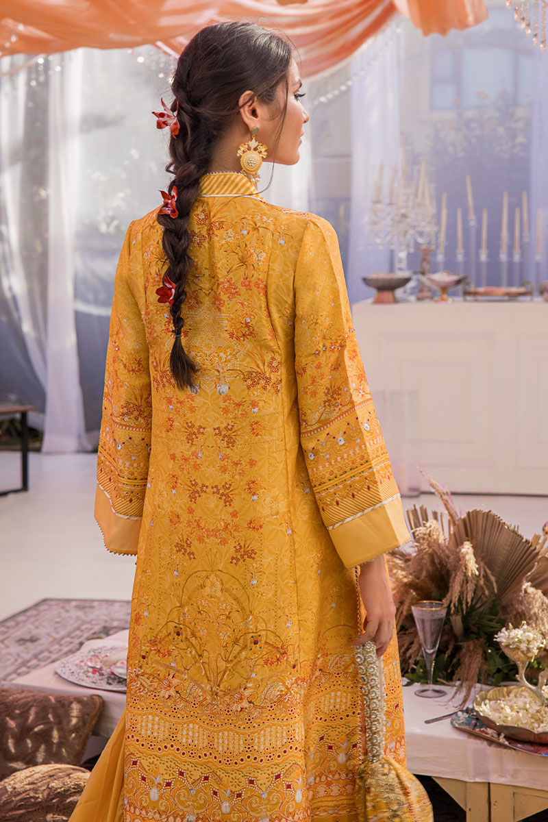Moonbeam Yellow Embellished Silk Salwar Kameez (3-Piece) - Image 7