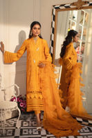 Marigold Embellished Silk Satin Salwar Kameez (3-Piece) - Image 2