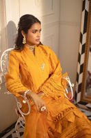 Marigold Embellished Silk Satin Salwar Kameez (3-Piece) - Image 6