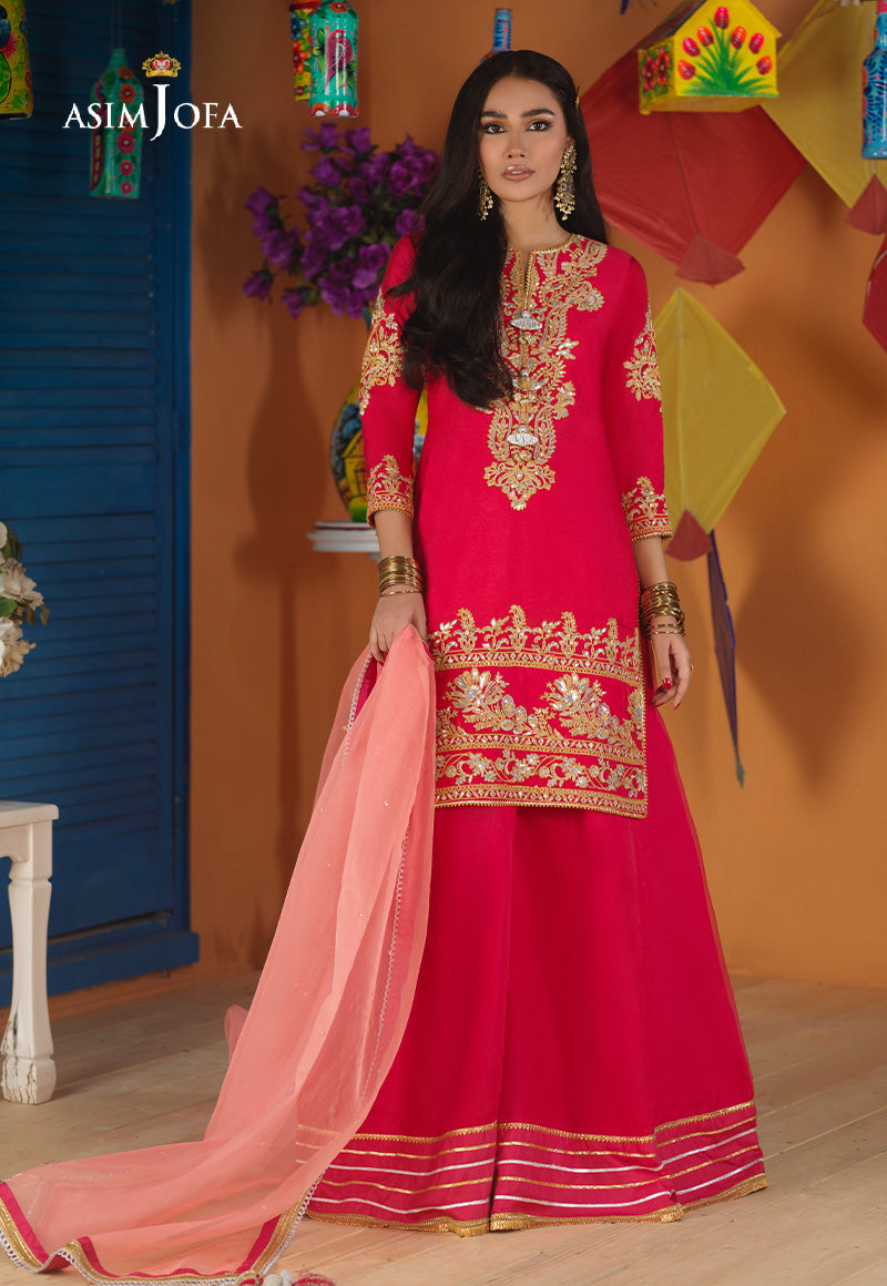 Mustard Embroidered Viscose Raw Silk Suit (3-Piece) - Image 9