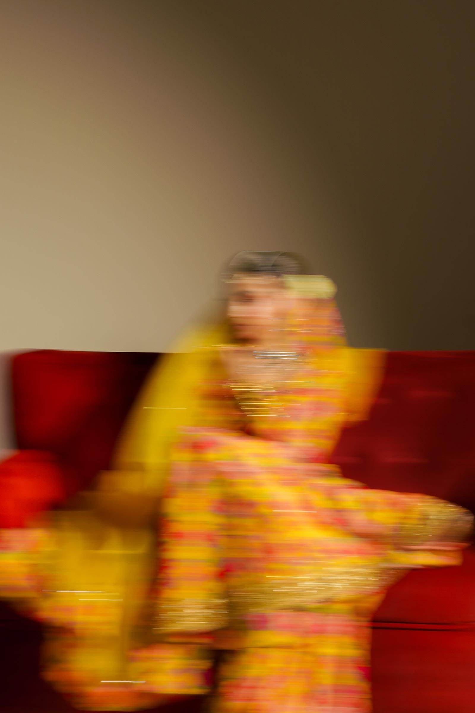 Pakistani Mustard Floral Adda Work Korean Silk Sharara (3-Piece) - Image 6